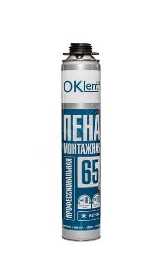 Лот: 18064707. Фото: 1. Монтажная пена проф. OKlent 65... Клеи, герметики, пена монтажная, клейкие ленты