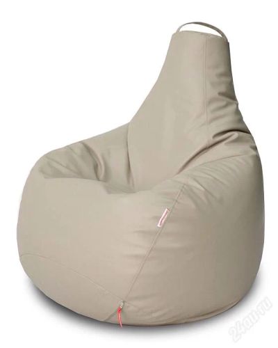 Лот: 4666598. Фото: 1. Кресло мешок. Beanbag белая кожа. Кресла-мешки