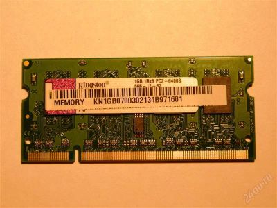 Лот: 1974671. Фото: 1. kingston SO-DIMM DDR2 1GB PC2-6400... Оперативная память