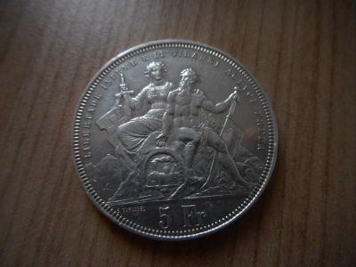 Лот: 7744607. Фото: 1. 5 франков 1883г Швейцария "Стрелковый... Европа