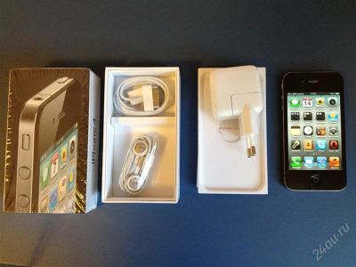 Лот: 1340394. Фото: 1. Iphone 4-16gb Black (sim free... Смартфоны
