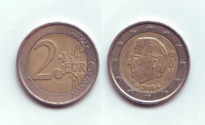 Лот: 19423420. Фото: 1. Монета Бельгия - 2 евро (2008). Европа
