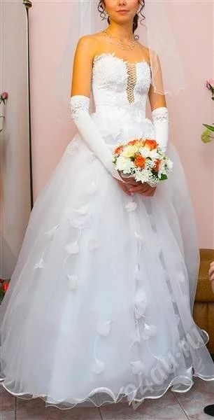 Лот: 687825. Фото: 1. Свадебное платье + перчатки и... Другое (свадебная мода)