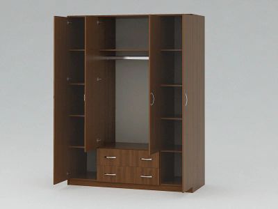 Лот: 7584880. Фото: 1. Шкаф распашной с 2-мя ящиками... Шкафы, шкафы-купе