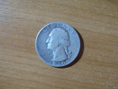 Лот: 13784239. Фото: 1. США 25 центов 1950 года. Серебро... Америка