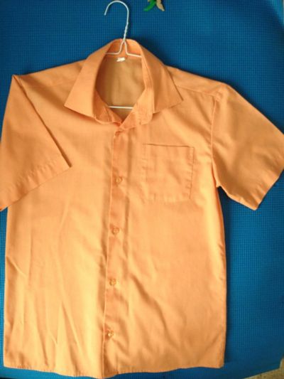 Лот: 6099562. Фото: 1. Рубашка оранжевая рост 152. Рубашки, блузки, водолазки