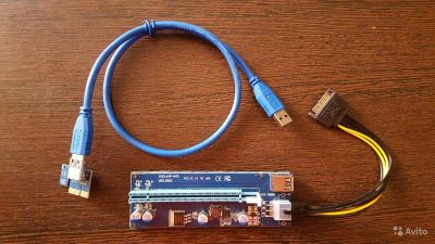 Лот: 11131806. Фото: 1. Майнинг. Райзер (Riser) PCI-E... Шлейфы, кабели, переходники