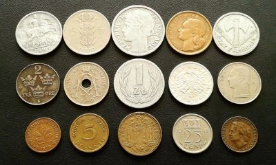 Лот: 12089207. Фото: 1. 15 монет первой половины 20 века... Наборы монет