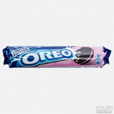 Лот: 8742755. Фото: 1. Печенье OREO Strawberry (154 грамм... Печенье, вафли, пряники