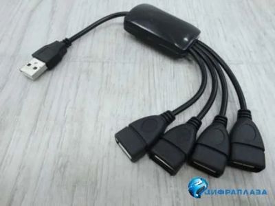 Лот: 13400323. Фото: 1. USB HUB 4 порта №2 черный. Другое (носители информации)