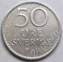 Лот: 353237. Фото: 1. Швеция. 50 оре 1968г. Европа