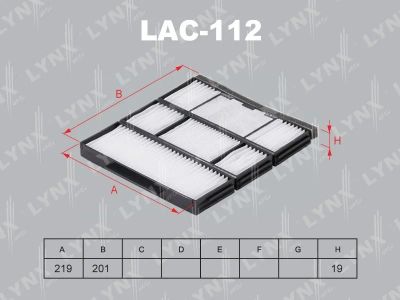 Лот: 13356932. Фото: 1. Lynx LAC-112 Салонный фильтр. Расходные материалы