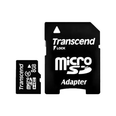 Лот: 10133826. Фото: 1. Карта памяти microSD HC 8 GB Transcend... Карты памяти