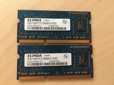 Лот: 16552703. Фото: 1. Elpida so-dimm ddr3 (2gb x 2). Оперативная память