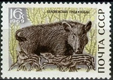Лот: 9407820. Фото: 1. СССР 1969 год. Фауна. Беловежская... Марки