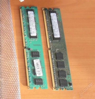 Лот: 2381126. Фото: 1. DDR2 800 Samsung 1Gb 2 штуки. Оперативная память