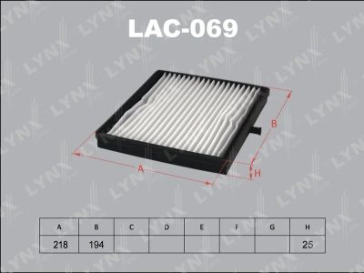 Лот: 13356831. Фото: 1. Lynx LAC-069 Салонный фильтр. Расходные материалы