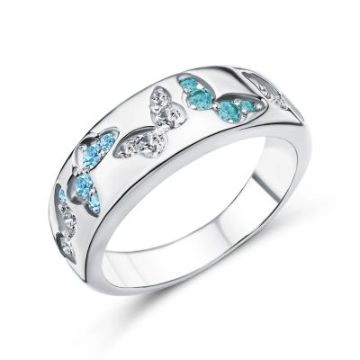 Лот: 23852823. Фото: 1. Серебряное кольцо с ювелирными... Кольца, перстни