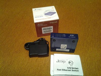 Лот: 4922508. Фото: 1. коммутатор Acorp HU5D (Ver 1.0... Маршрутизаторы (роутеры)
