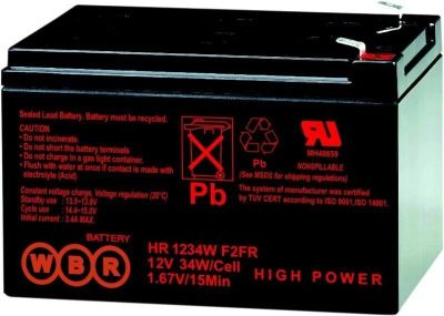 Лот: 24997364. Фото: 1. Аккумулятор WBR HR1234 W,F2,12V... ИБП, аккумуляторы для ИБП