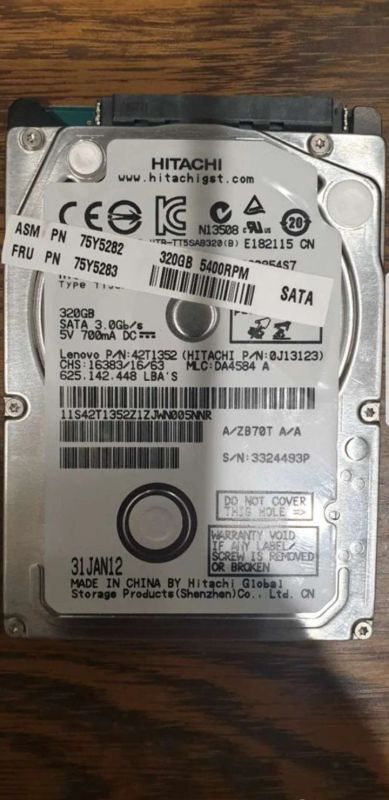 Лот: 17029681. Фото: 1. Hdd 320gb macbook. Жёсткие диски (HDD)