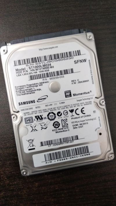 Лот: 13704911. Фото: 1. Samsung ST1000LM024 1000Gb Для... Жёсткие диски (HDD)