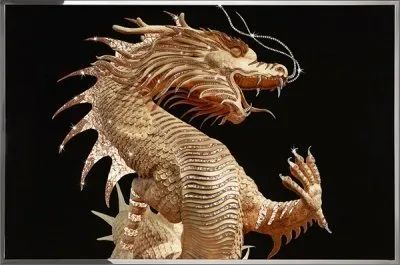 Лот: 21291352. Фото: 1. Картина Золотой китайский дракон... Произведения