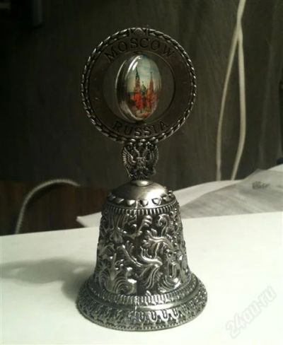 Лот: 1633557. Фото: 1. Сувенир колокольчик "Moscow Russia... Сувенирные мелочи