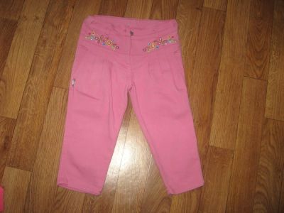 Лот: 7142554. Фото: 1. бриджи розовые джинс рост 104. Брюки, шорты, джинсы