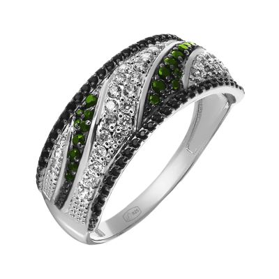 Лот: 23822983. Фото: 1. Серебряное кольцо с фианитами. Кольца, перстни