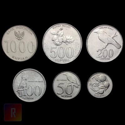 Лот: 9910058. Фото: 1. Индонезия набор 6 монет 25-1000... Азия