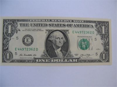 Лот: 9015023. Фото: 1. Банкнота 1 доллар США 2013 года... Америка