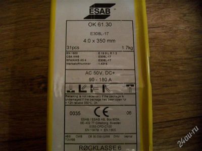 Лот: 995368. Фото: 1. Электроды ESAB OK 61.30 d4.0 4... Расходные материалы, сменные насадки