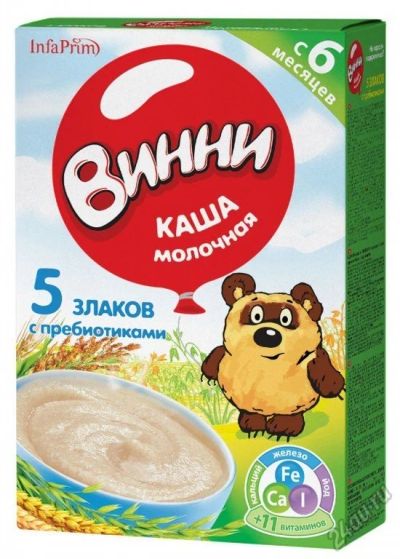 Лот: 5892082. Фото: 1. Каша "Винни" 5 злаков. Детское питание