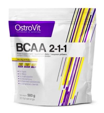 Лот: 8072150. Фото: 1. Ostrovit BCAA 2:1:1, 500 гр (аминокислоты... Спортивное питание, витамины
