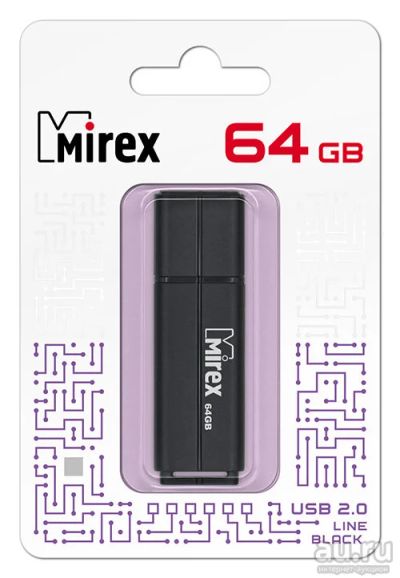 Лот: 16172806. Фото: 1. USB 64 Gb Mirex Line black USB... USB-флеш карты
