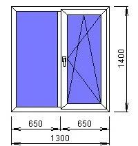 Лот: 9911138. Фото: 1. Окно ПВХ 1300*1400. Окна, балконы