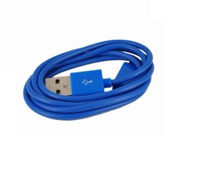 Лот: 8875728. Фото: 1. Дата-кабель USB-microUSB, синий. Дата-кабели, переходники