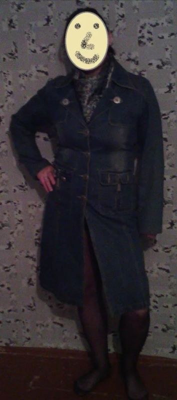 Лот: 7187026. Фото: 1. плащ джинсовый. Верхняя одежда