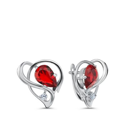 Лот: 23840782. Фото: 1. Серебряные серьги с ювелирными... Серьги, каффы