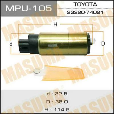 Лот: 18589336. Фото: 1. Бензонасос masuma toyota v1500-2000... Электрооборудование