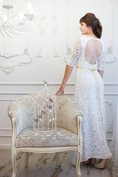 Лот: 6705764. Фото: 1. Кружевное в пол. Платья