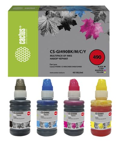 Лот: 25010134. Фото: 1. Чернила Cactus CS-GI490BK/M/C... Картриджи, расходные материалы