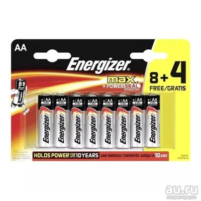 Лот: 14794680. Фото: 1. Батарейки AA(LR6) ENERGIZER MAX... Батарейки, аккумуляторы, элементы питания