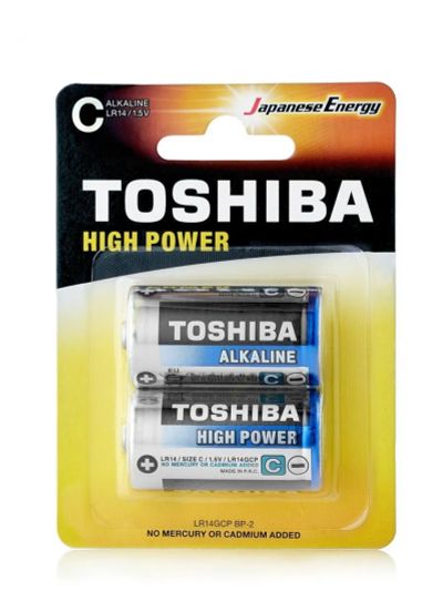 Лот: 25800175. Фото: 1. Батарейка Toshiba LR14/2BL High... Батарейки, аккумуляторы, элементы питания