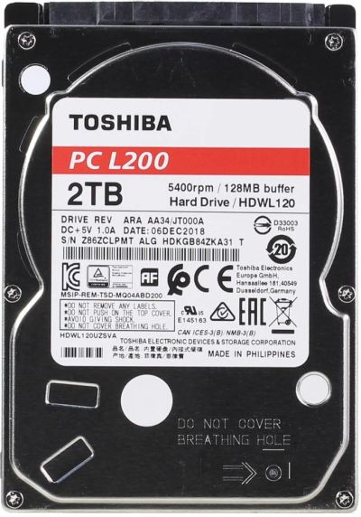 Лот: 18631806. Фото: 1. HDD 2,5" SATA3 2Tb Toshiba HDWL120EZSTA... Жёсткие диски (HDD)