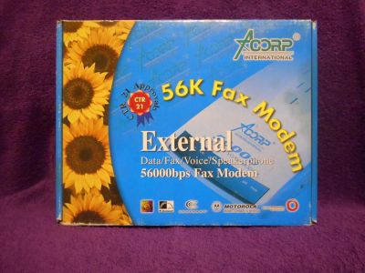 Лот: 10084595. Фото: 1. External 56k Fax Modem Acorp... Проводные модемы