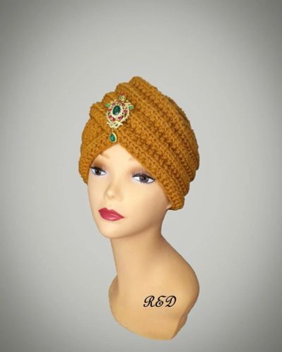 Лот: 11083207. Фото: 1. Вязанная чалма Mustard. Головные уборы