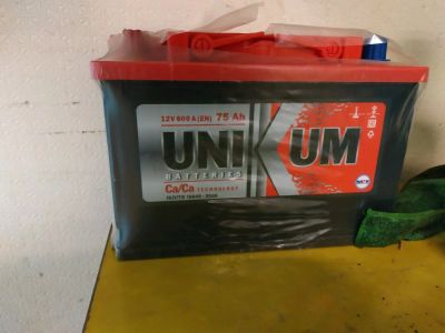 Лот: 12682403. Фото: 1. Аккумулятор Unikum 75ah 600A новый... Аккумуляторы