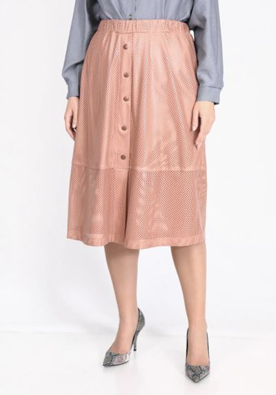 Лот: 22884280. Фото: 1. Юбка из перфорированной экокожи. Юбки
